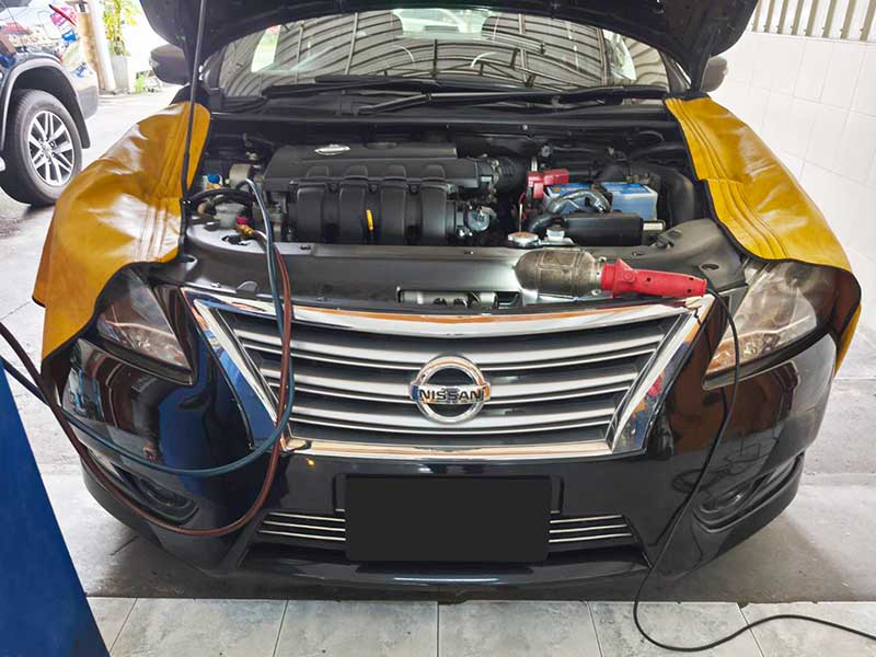 ซ่อมแอร์ nissan sylphy แอร์ไม่เย็น
